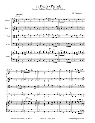 Charpentier: Te Deum Prelude for Piano Quintet