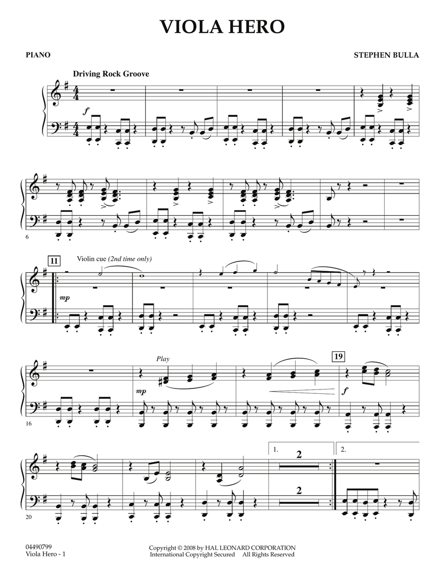 Viola Hero - Piano Orchestra scores gallery preview page 1