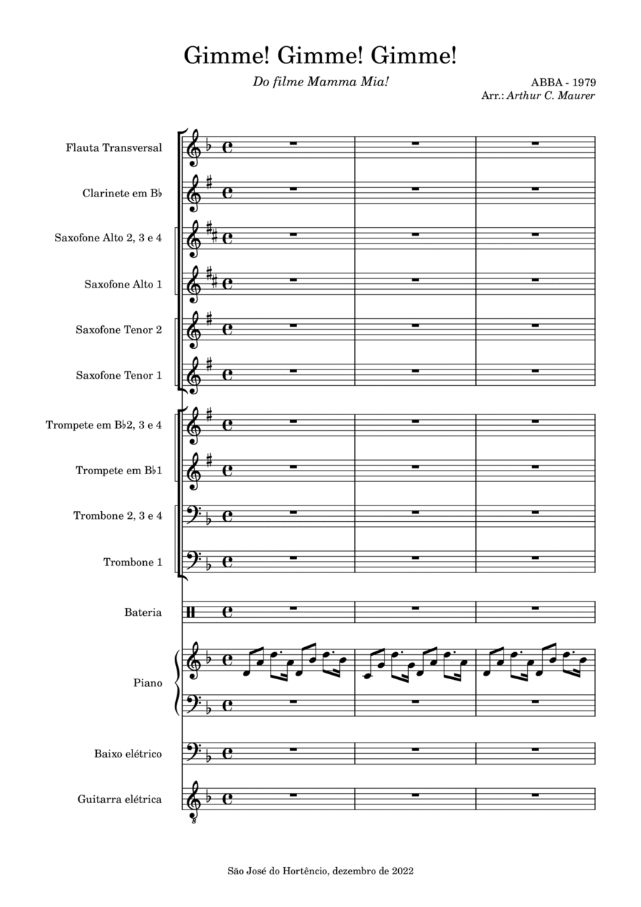 Gimme! Gimme! Gimme! (a Man After Midnight) Concert Band scores gallery preview page 1