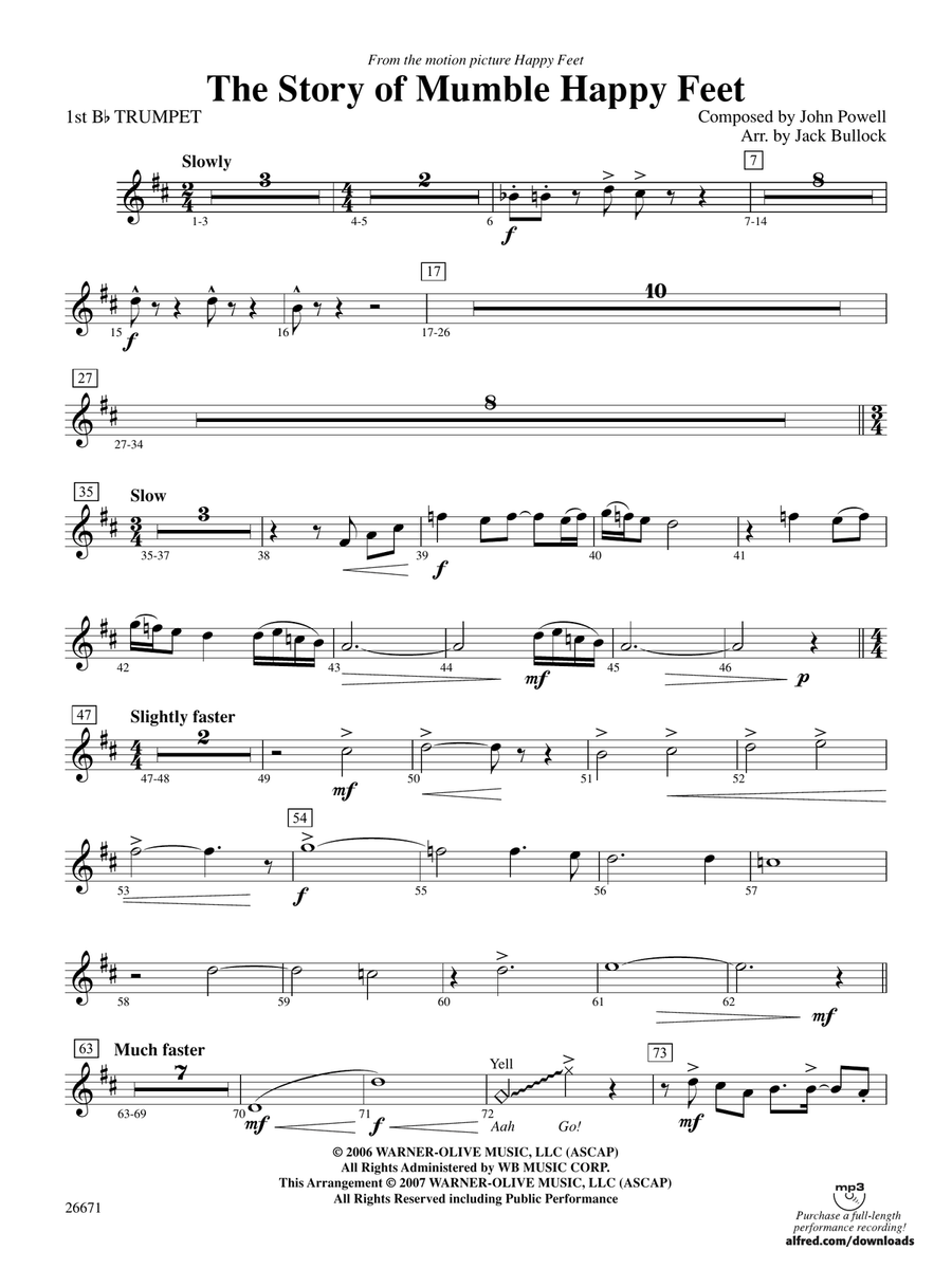 The Story of Mumble Happy Feet: 1st B-flat Trumpet