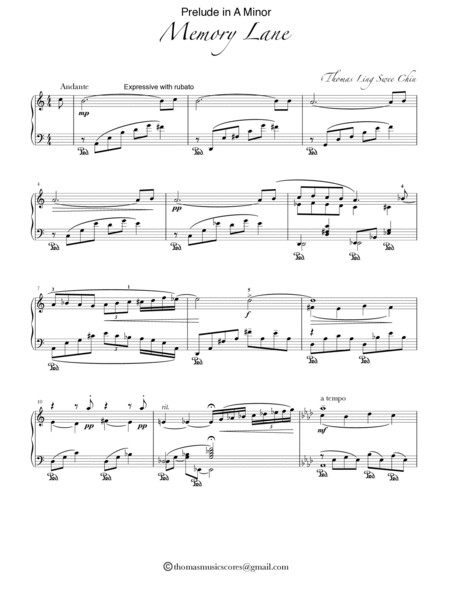 Prelude (in A Minor) 1931 (Bonus piece “Memory Lane” inspired by the Prelude)