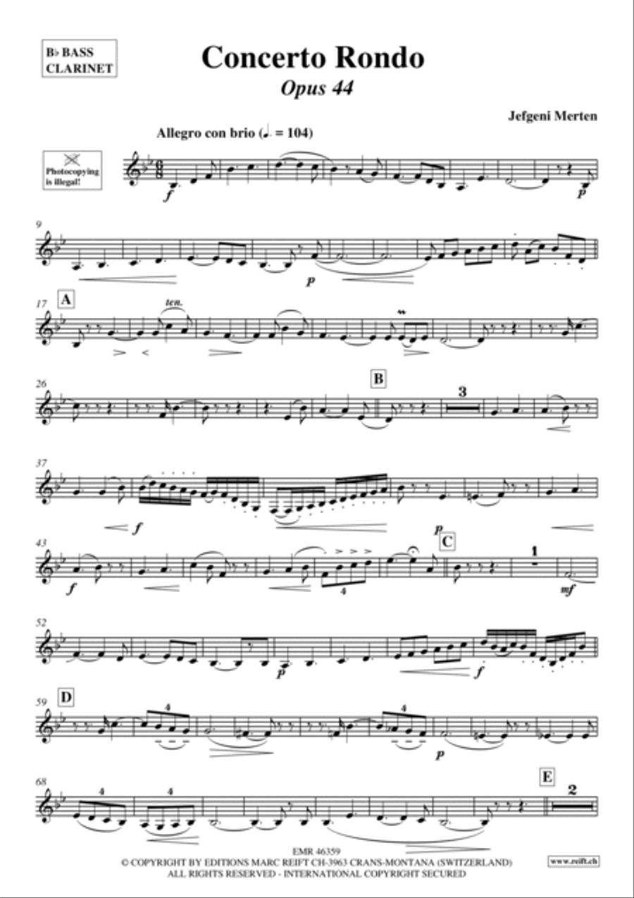 Concerto Rondo Bass Clarinet scores gallery preview page 2