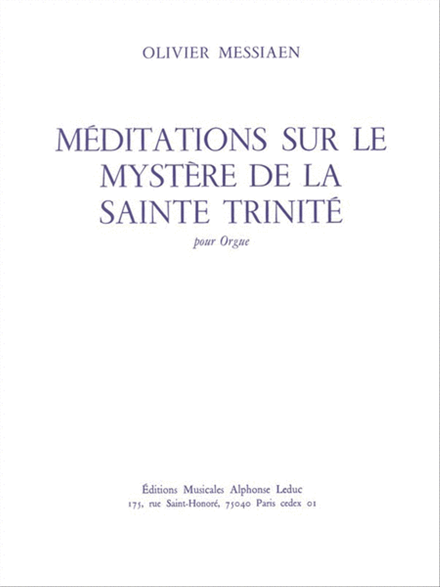 Meditations Sur Le Mystere De La Sainte Trinite Pour Orgue Organ scores gallery preview page 1