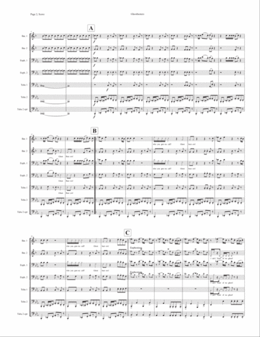 Ghostbusters Choir scores gallery preview page 2