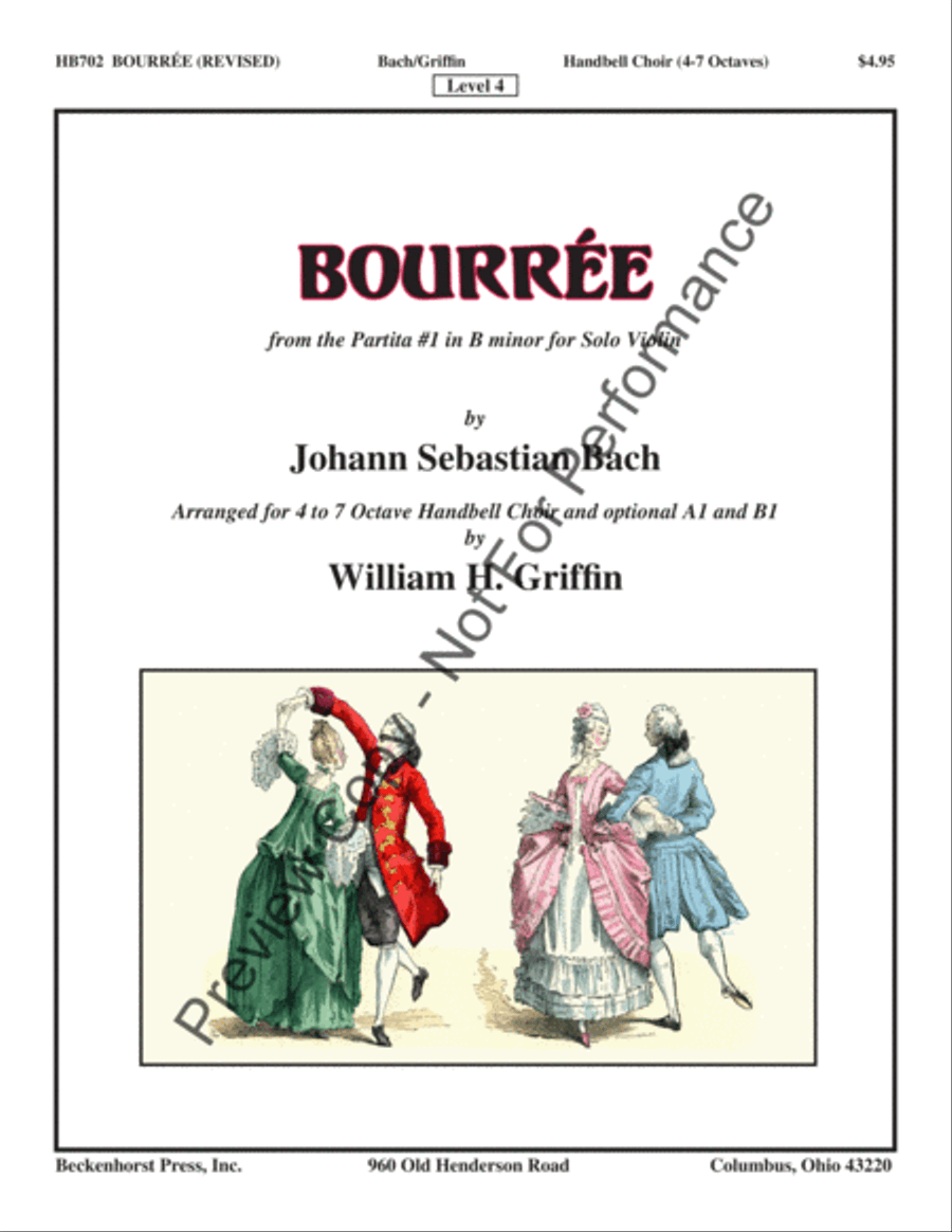 Bourree (revised) Handbell Choir scores gallery preview page 2