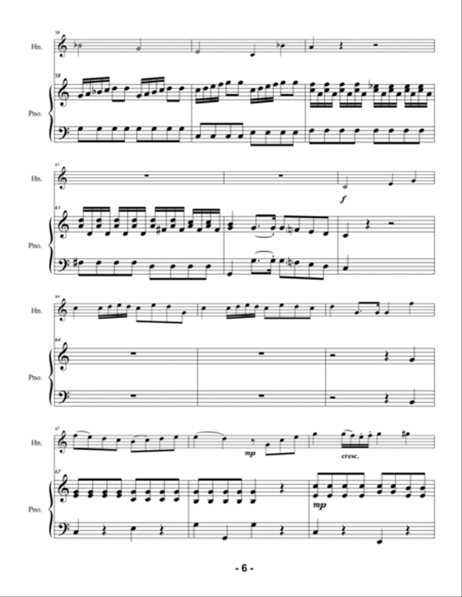 Fabrizione - Concerto in C for Horn and Piano Horn scores gallery preview page 6