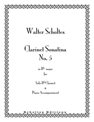 Clarinet Sonatina No. 5 in Bb Major with Piano Accompaniment