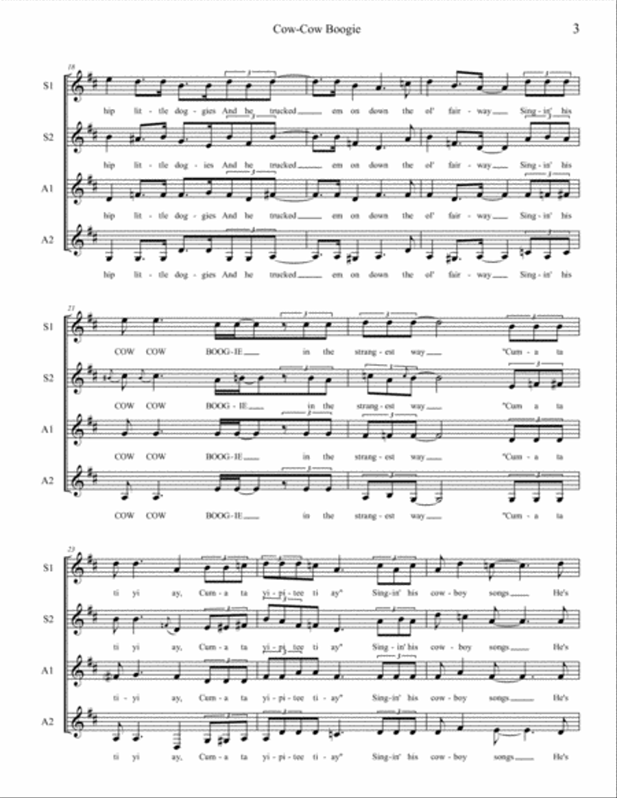 Cow-cow Boogie SSAA scores gallery preview page 3