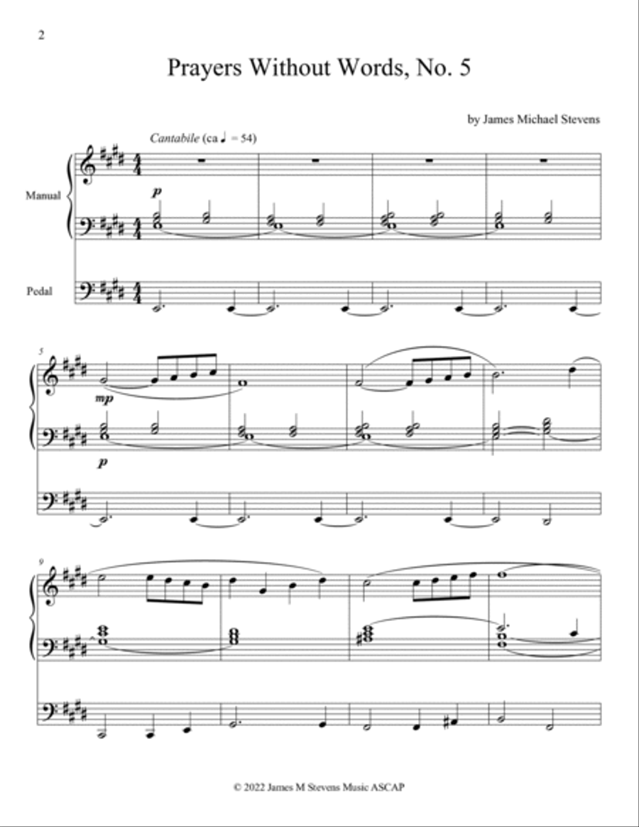 Prayers Without Words, No. 5 - Organ Solo Organ Solo scores gallery preview page 2
