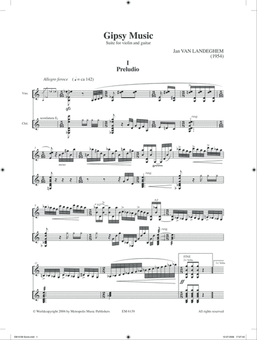 Suite Gipsy Music for Violin and Guitar Violin scores gallery preview page 2