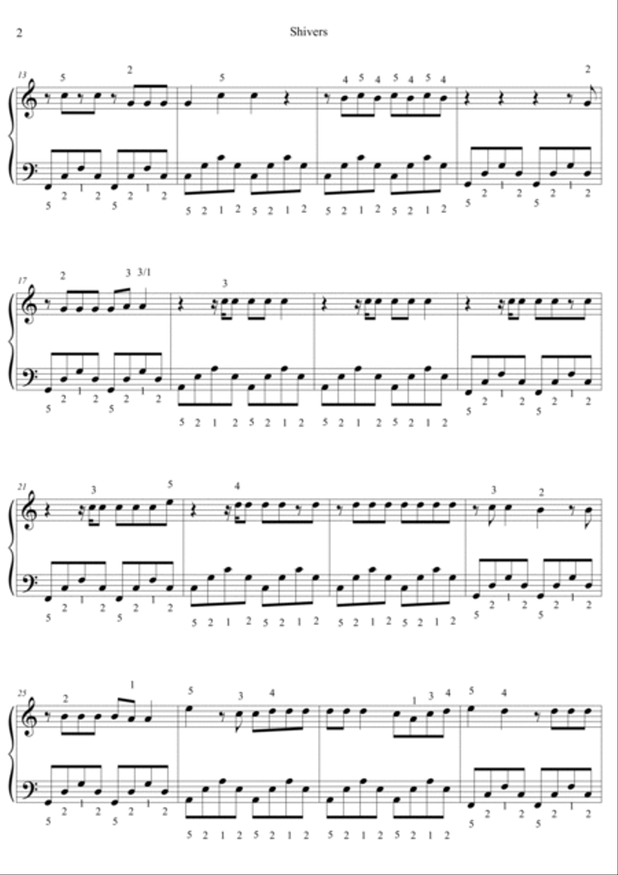Shivers Shivers Piano Solo scores gallery preview page 2
