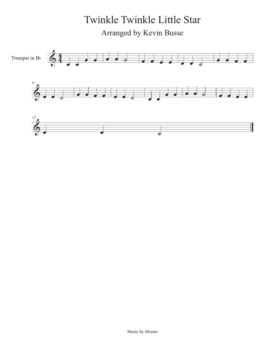 Twinkle Twinkle Little Star - Trumpet Trumpet Solo scores gallery preview page 1