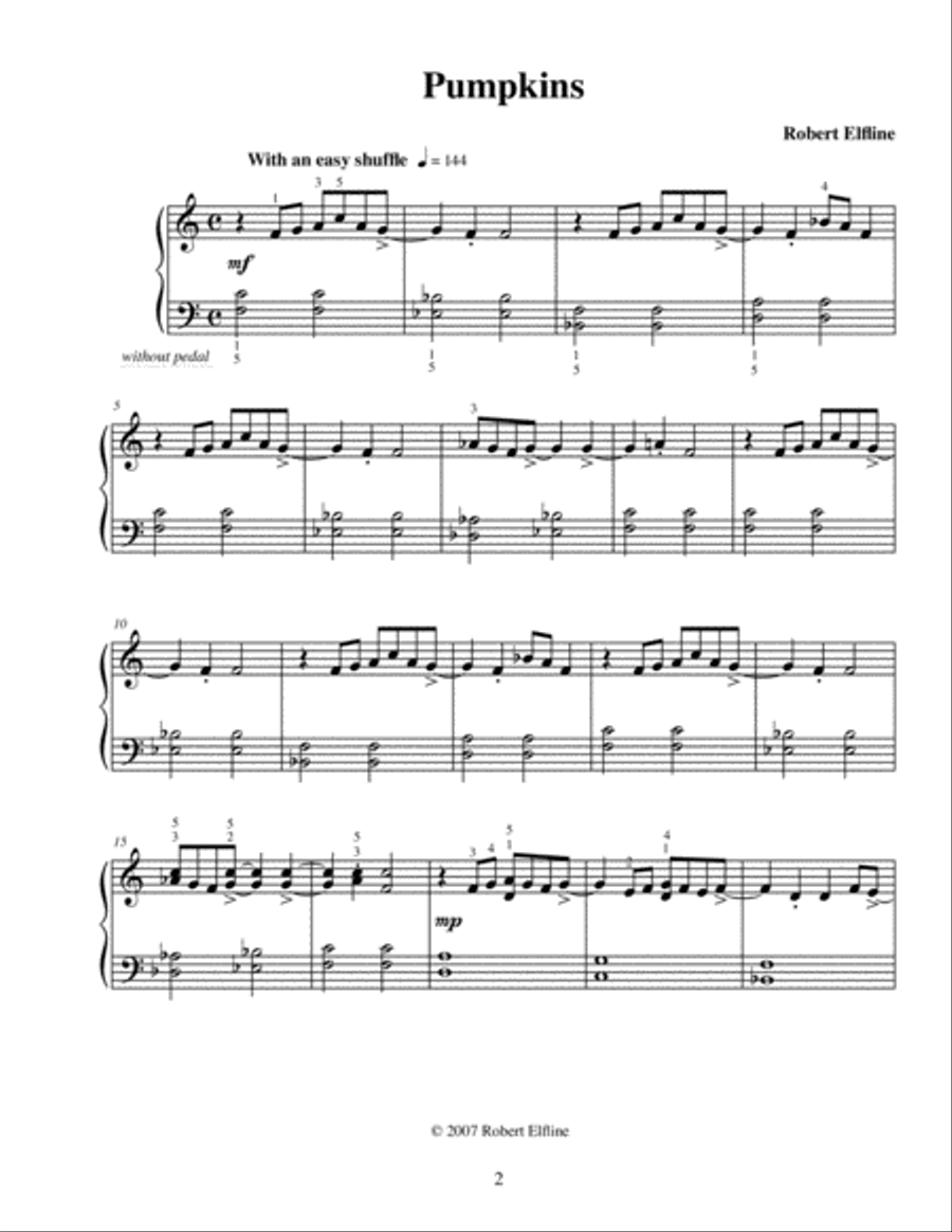 Pumpkins Pumpkins Piano Solo scores gallery preview page 2
