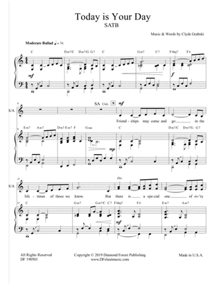 Today Is Your Day (SATB) Tribute Song