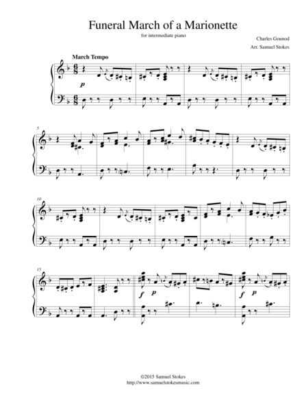 Funeral March of a Marionette - for intermediate piano image number null