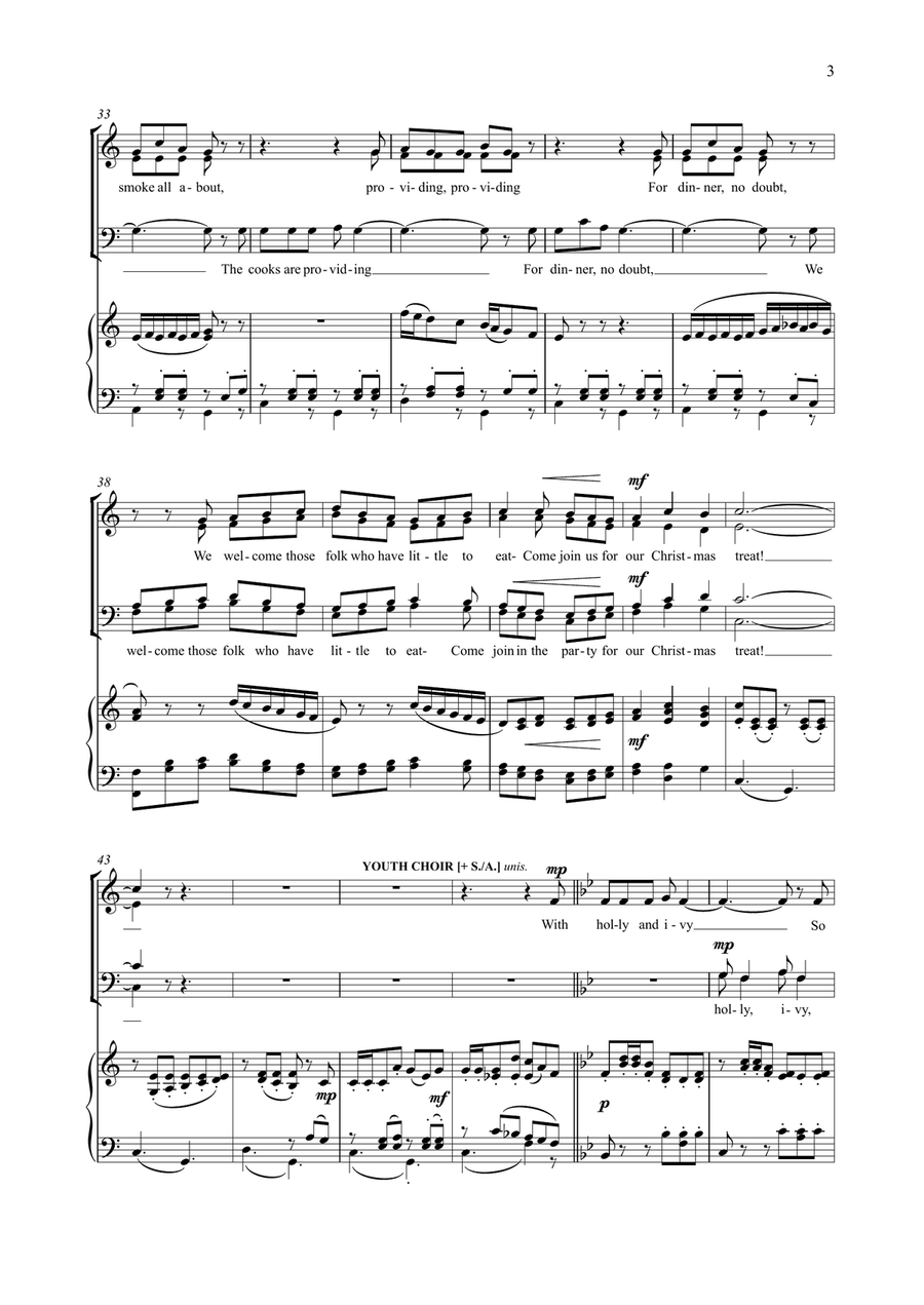 Christmas Celebration (SATB & optional youth choir) 4-Part scores gallery preview page 3