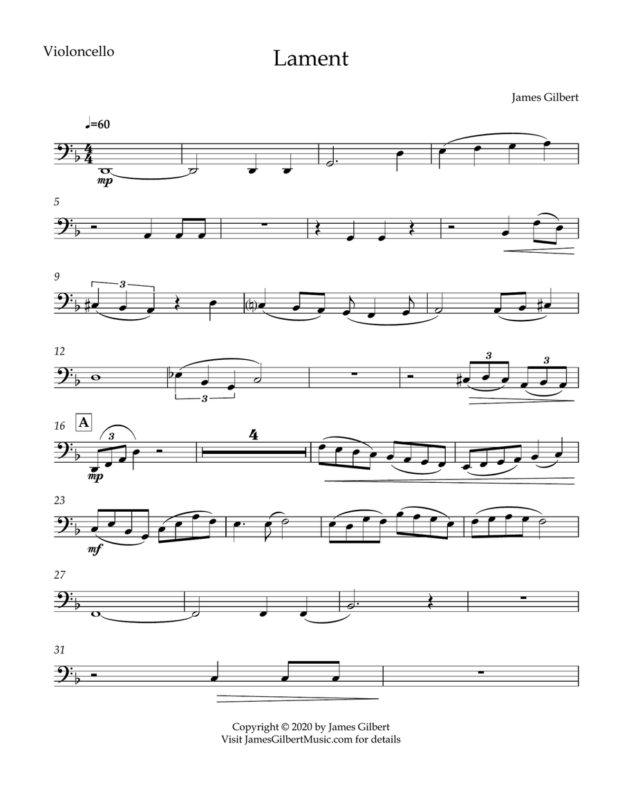 Lament Lament String Quartet scores gallery preview page 4