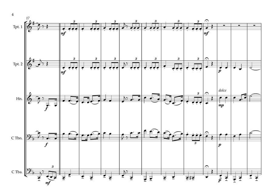 Gabonaise National Anthem for Brass Quintet Brass Quintet scores gallery preview page 4
