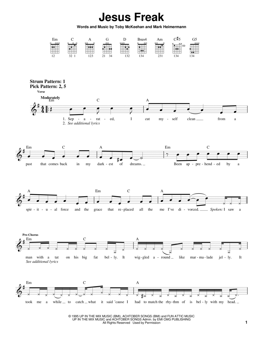 Jesus Freak Acoustic Guitar scores gallery preview page 1