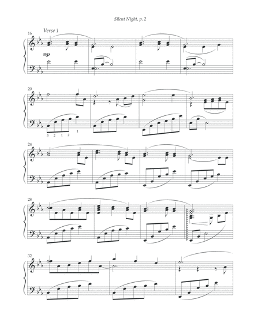 Silent Night Piano Solo scores gallery preview page 3
