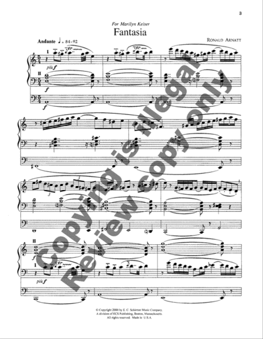 Fantasie, Aria and Fugue Organ scores gallery preview page 3
