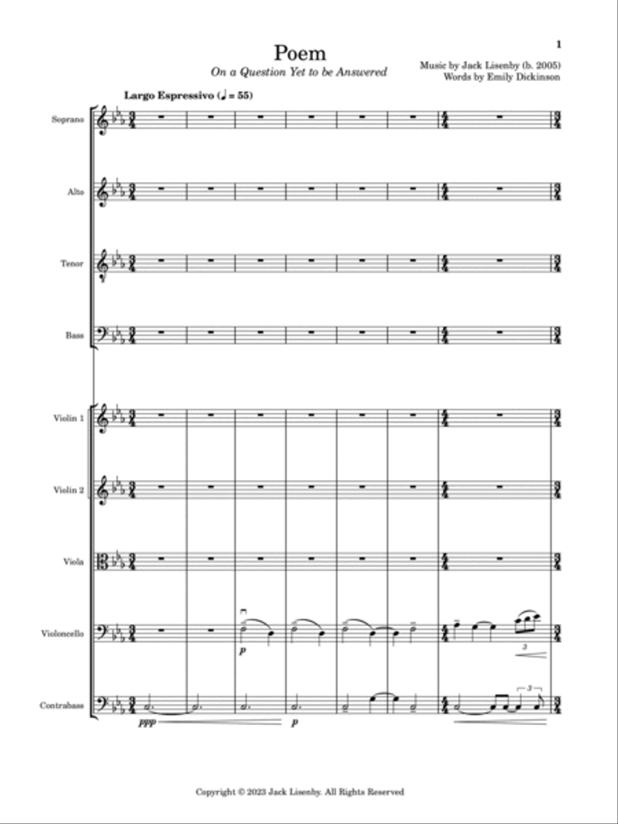 Poem (On a Question yet to be Answered) Chamber Music scores gallery preview page 3