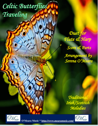 Book cover for Celtic Butterflies Traveling, Duet for Flute and Harp