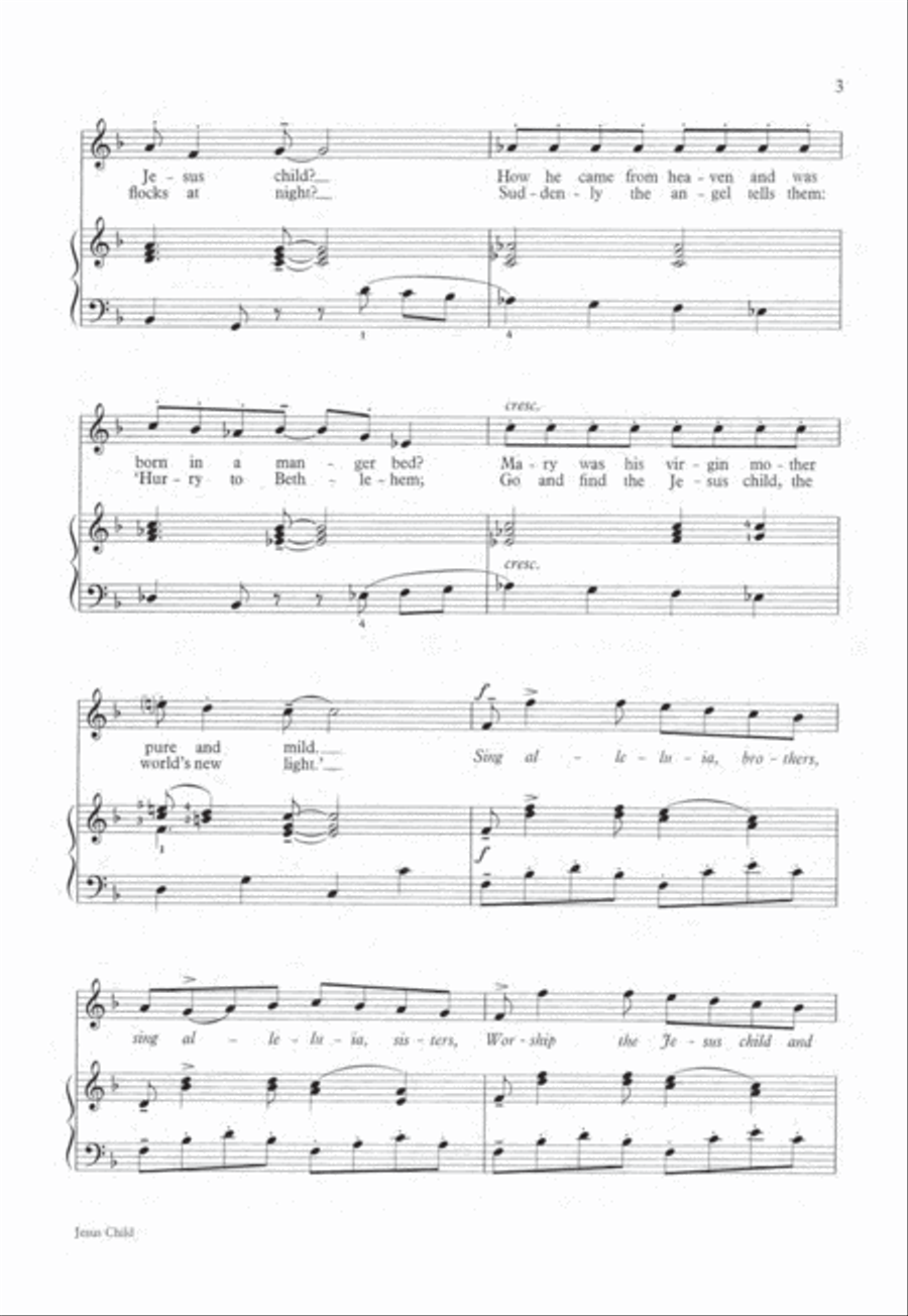 Jesus Child Unison Choir scores gallery preview page 3
