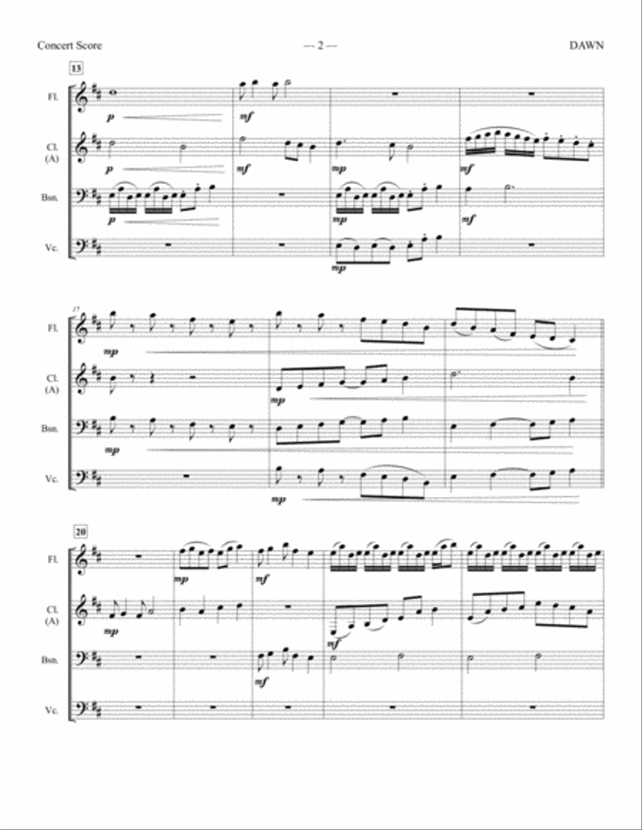 Dawn Dawn Small Ensemble scores gallery preview page 2