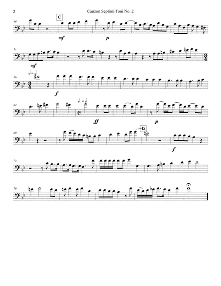 Canzon Septimi Toni No. 2 for 2 antiphonal tuba quartets image number null