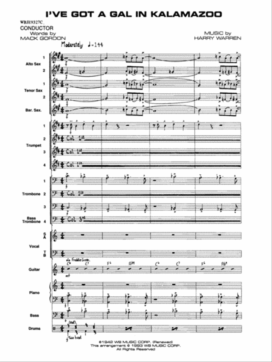 I've Got a Gal in Kalamazoo: Score Jazz Ensemble scores gallery preview page 2