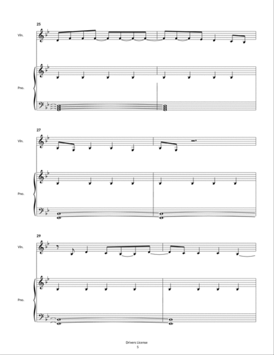 Drivers License Drivers License Violin Solo scores gallery preview page 5