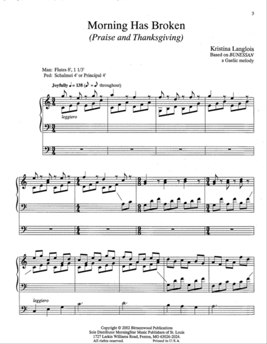Morning Has Broken Morning Has Broken Organ scores gallery preview page 2