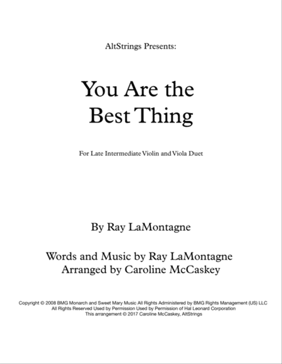 You Are The Best Thing String Duet scores gallery preview page 1