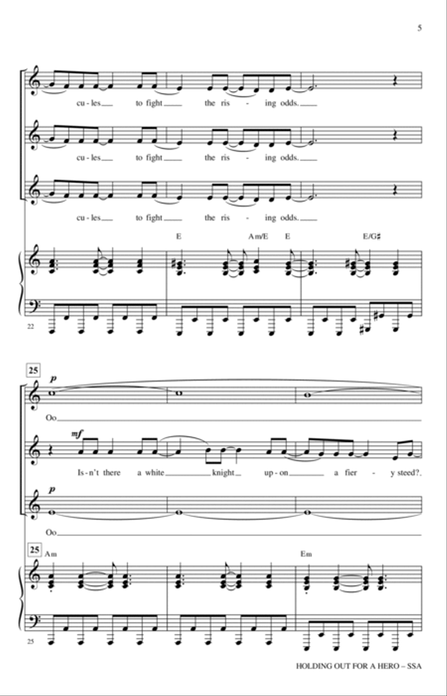 Holding Out For A Hero (from Footloose) (arr. Paul Langford) SSA scores gallery preview page 4