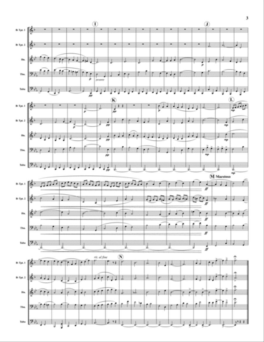 Chaconne from First Suite in Eb for Military Band Brass Quintet scores gallery preview page 4