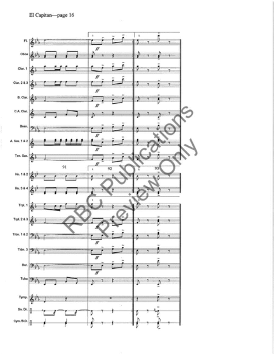 El Capitan Concert Band scores gallery preview page 19