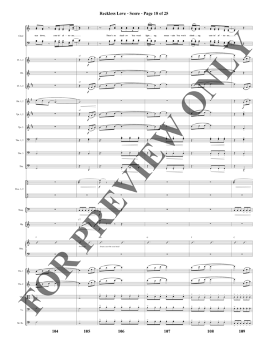 Reckless Love - Orchestration Choir scores gallery preview page 19