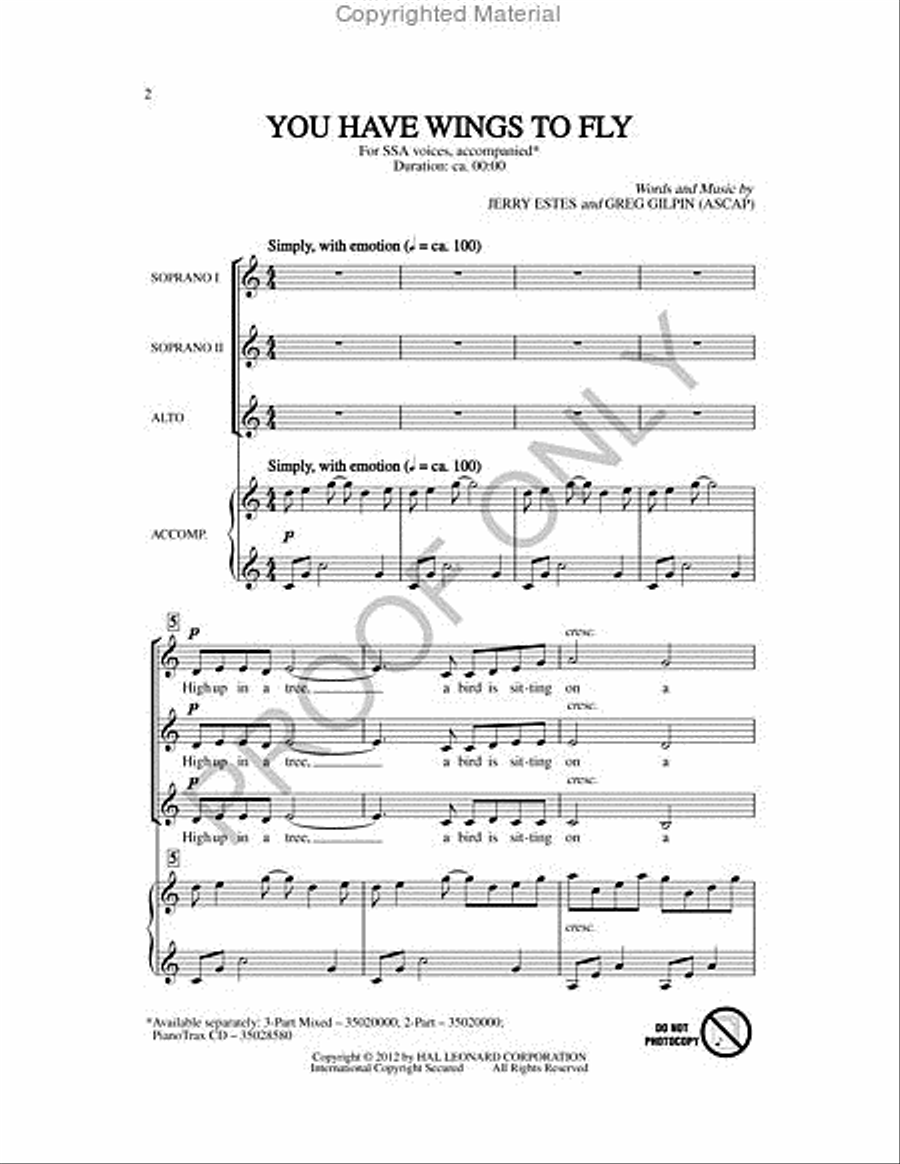 You Have Wings To Fly 3-Part scores gallery preview page 2