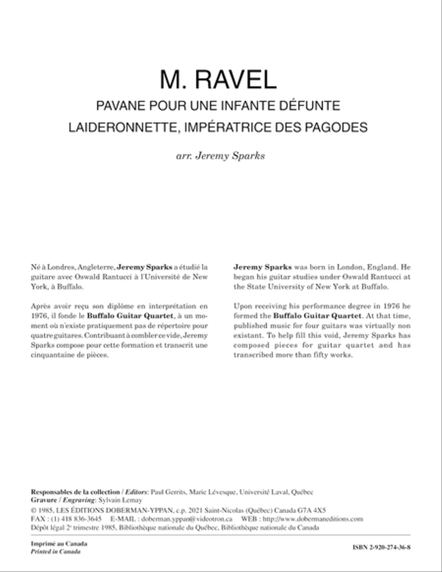 Pavane et Laideronnette Guitar Ensemble scores gallery preview page 1