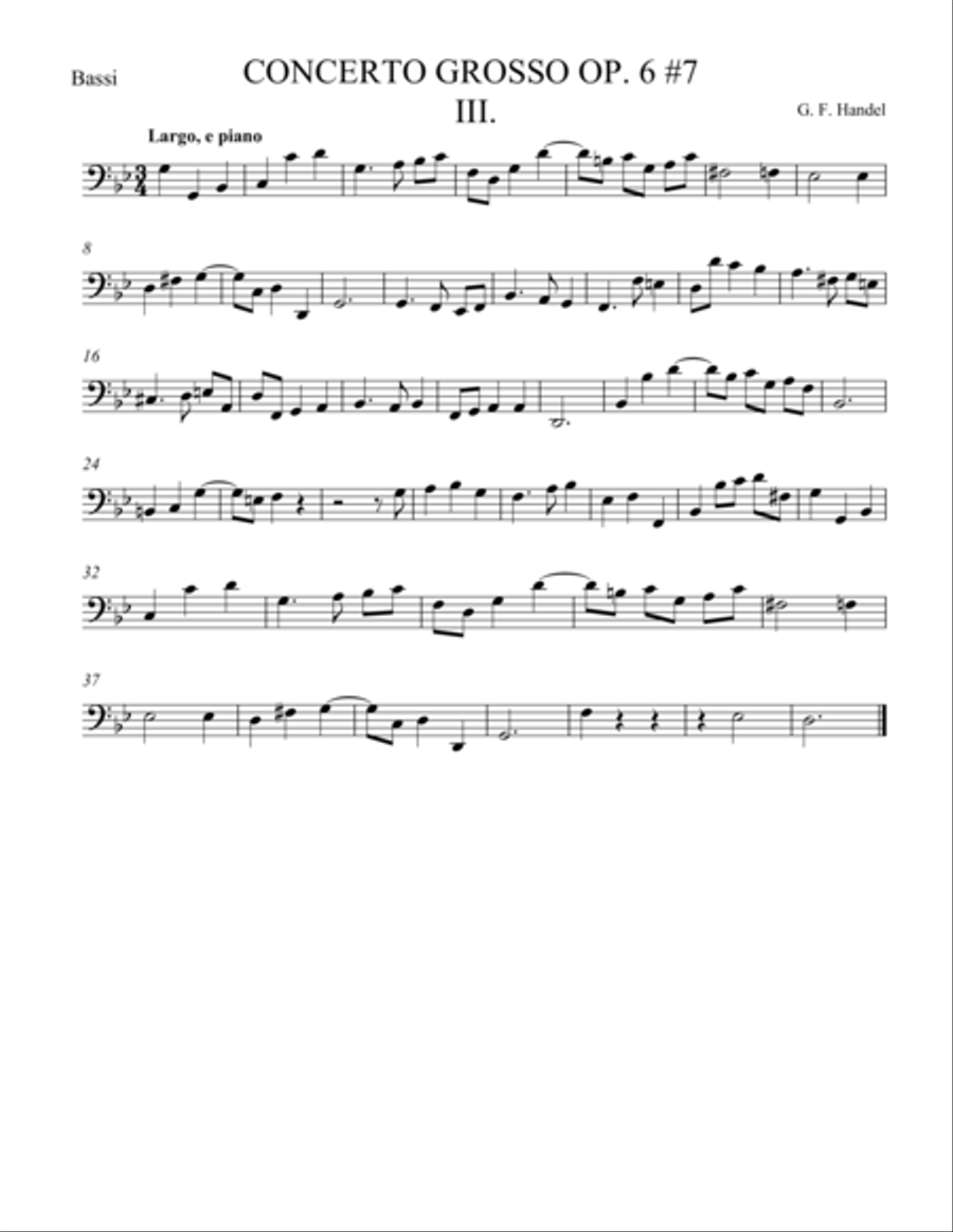 Concerto Grosso Op. 6 #7 Movement III String Orchestra scores gallery preview page 1