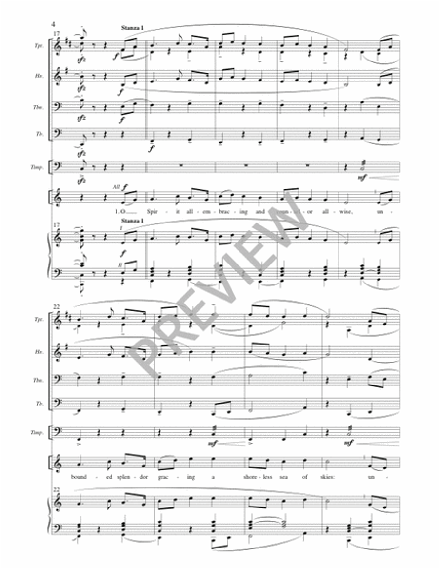 O Spirit All-Embracing - Full Score and Parts Horn scores gallery preview page 5