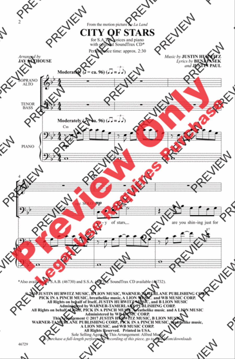 City of Stars City of Stars 4-Part scores gallery preview page 2