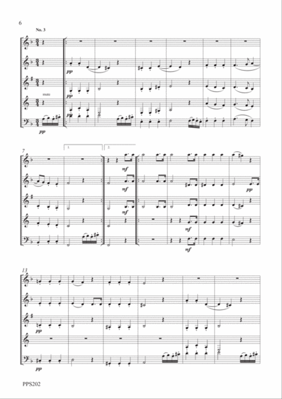 SCHUBERT 5 MINUETS D.89 FOR WOODWIND QUINTET Woodwind Quintet scores gallery preview page 6