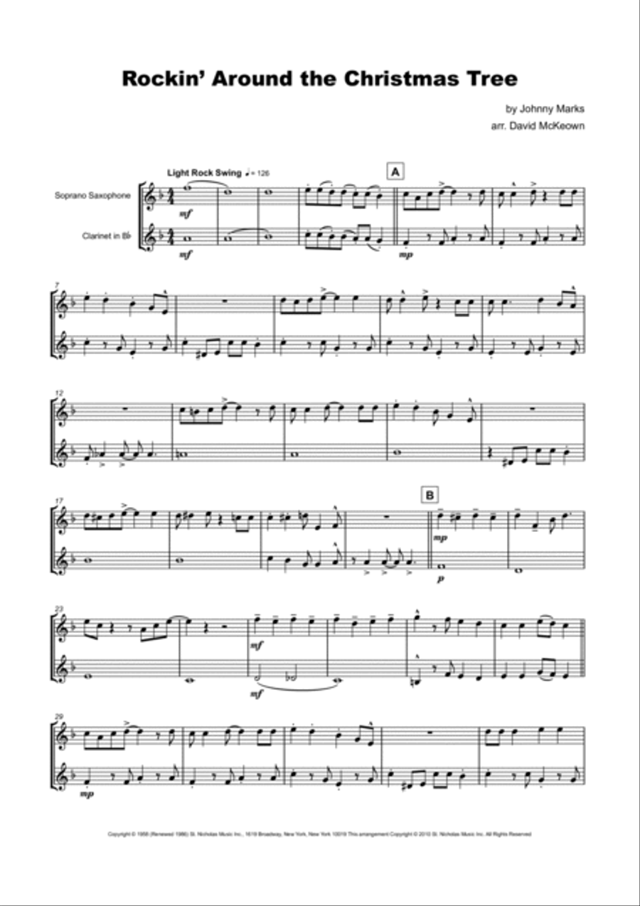 Rockin' Around The Christmas Tree Woodwind Duet scores gallery preview page 2