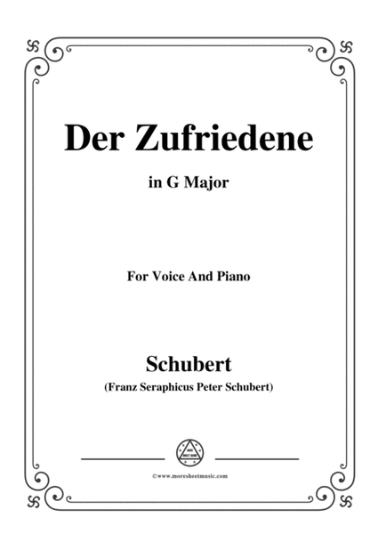 Schubert-Der Zufriedene,in G Major,for Voice&Piano image number null