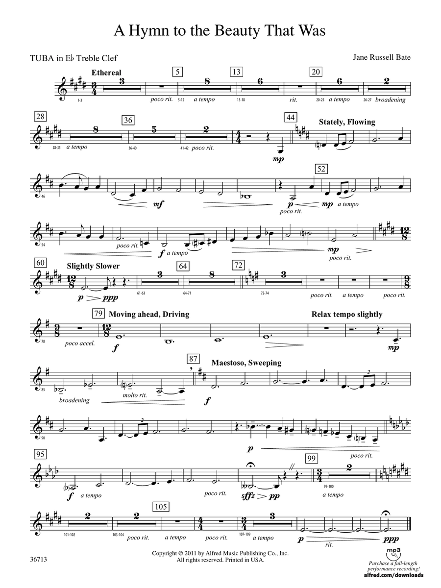 Hymn to the Beauty That Was: (World Part) E-flat Tuba T.C.