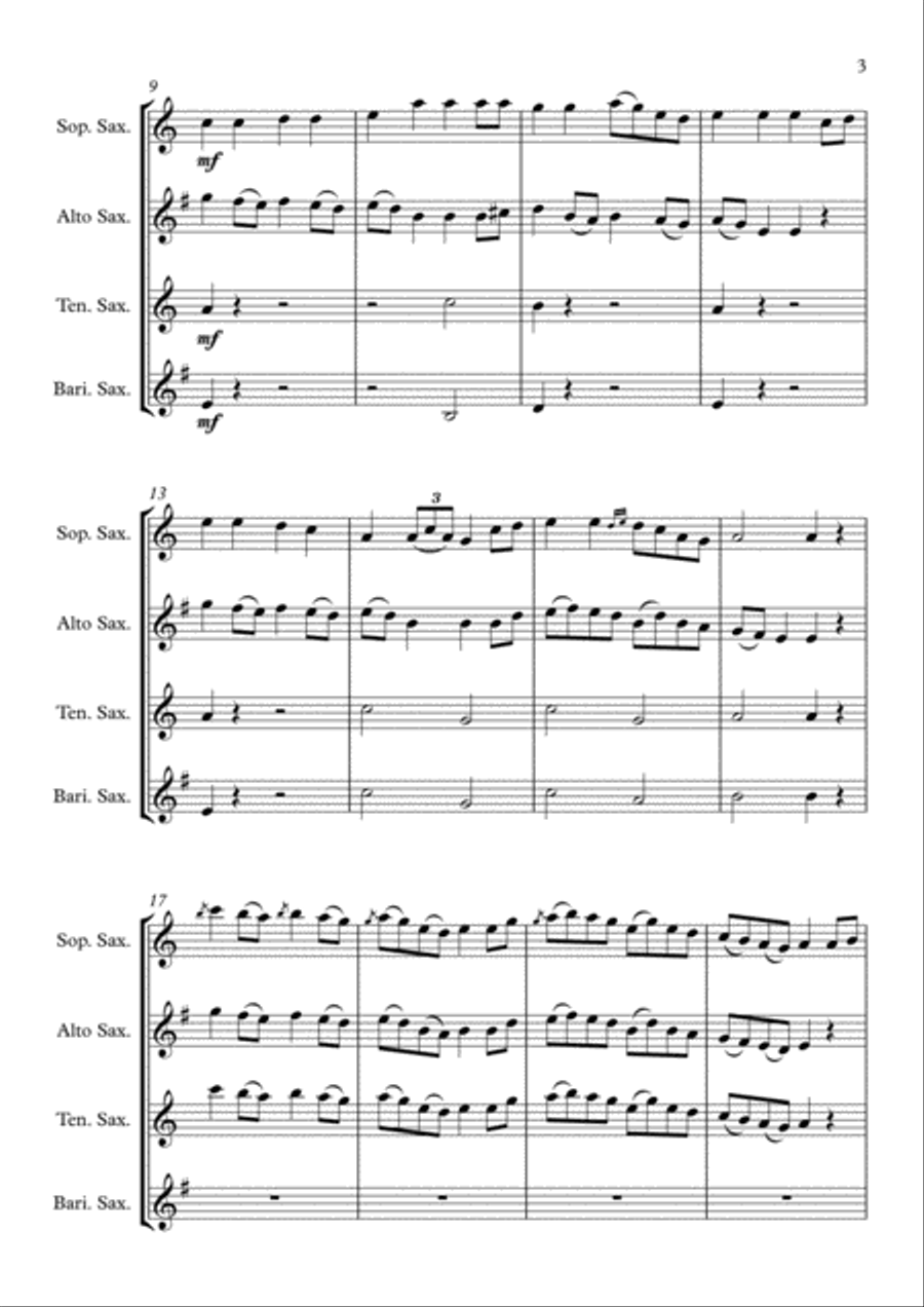 Nancy Mulligan Saxophone Quartet scores gallery preview page 3