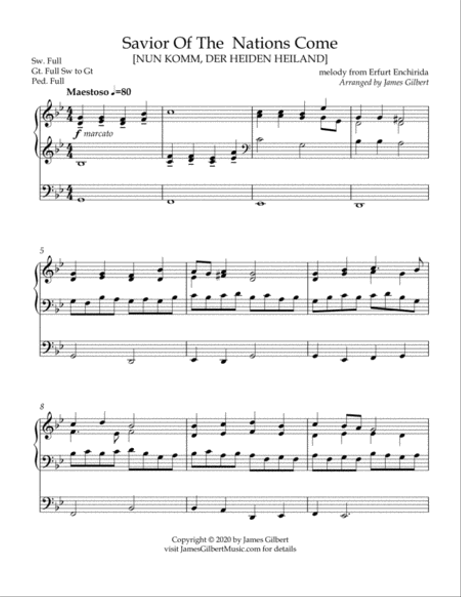 Savior Of The Nations Come Organ Solo scores gallery preview page 2
