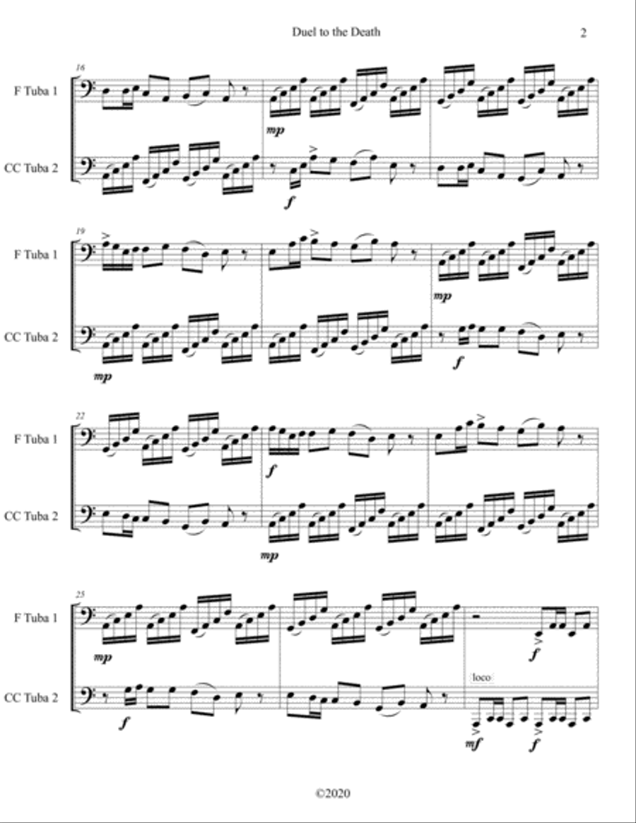 Duel to the Death (Tuba Duet) Brass Duet scores gallery preview page 4